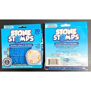 Stone Stamps 20 Pack Victorian Letters & Numbers Double-Sided Rubber Stamps